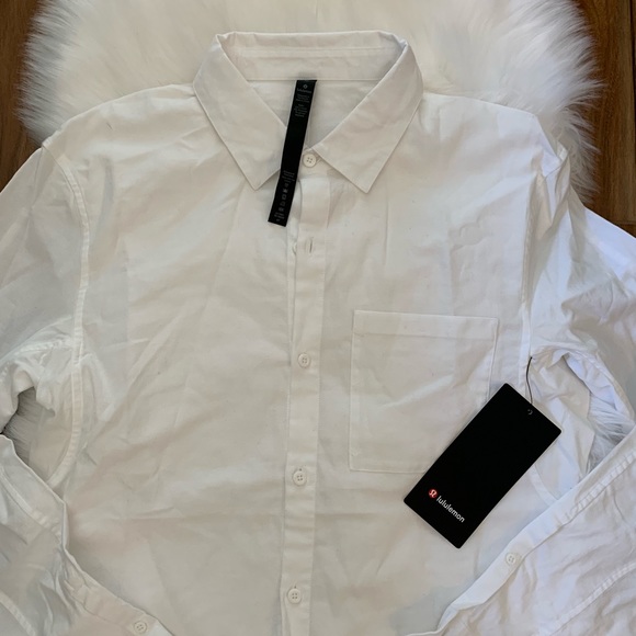 Lululemon all town button down white long sleeve - Picture 2 of 6